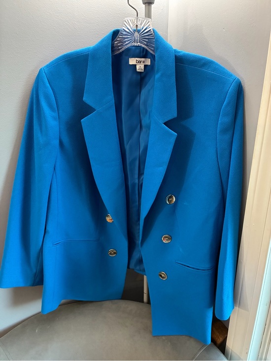 Bar III Jackets & Blazers - Bar III Vibrant Blue Double-Breasted Blazer 3/4 Sleeves